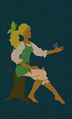Caracter - Girl with buterfly